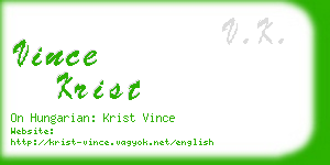 vince krist business card